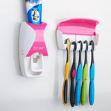 Creative Lazy Toothpaste Dispenser & 5 Toothbrush Holder