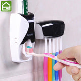 Creative Lazy Toothpaste Dispenser & 5 Toothbrush Holder