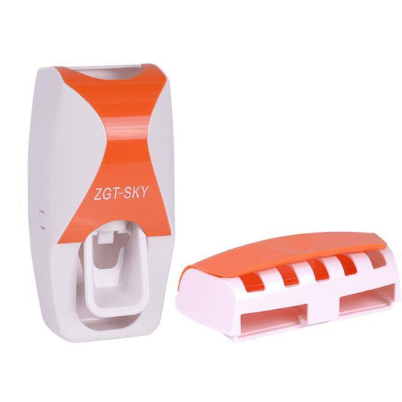 Creative Lazy Toothpaste Dispenser & 5 Toothbrush Holder